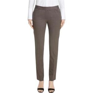 Lafayette 148 New York Brown Irving Wool Trouser, 10,  Classic,  Professional